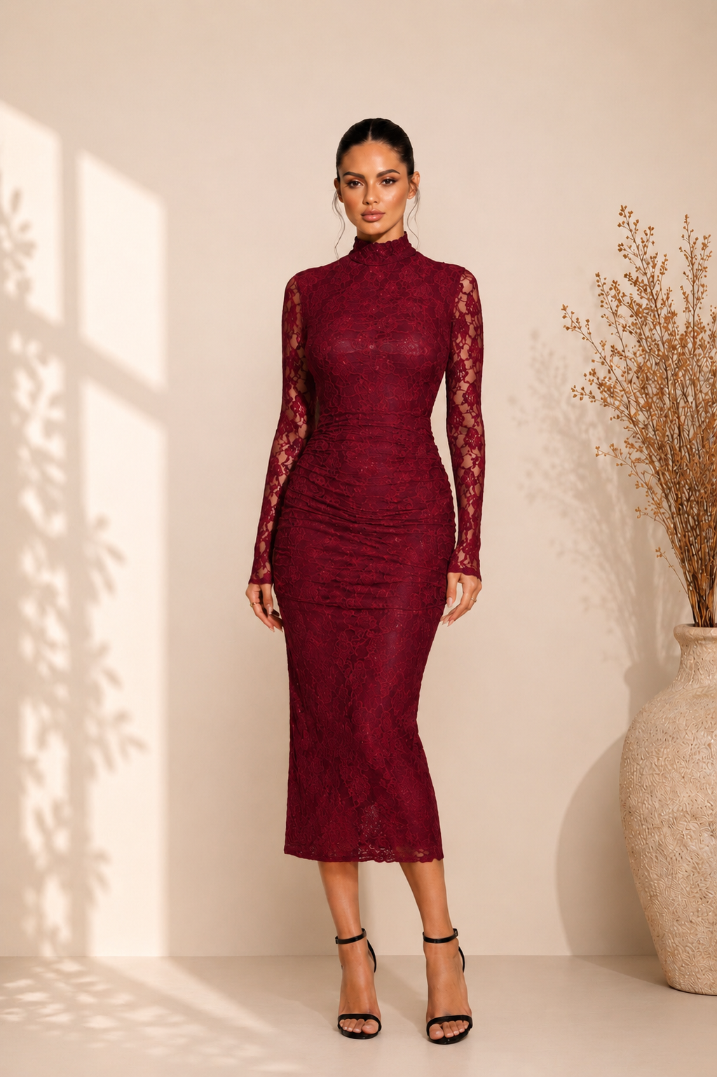 KHAS Merlot Lace Dress