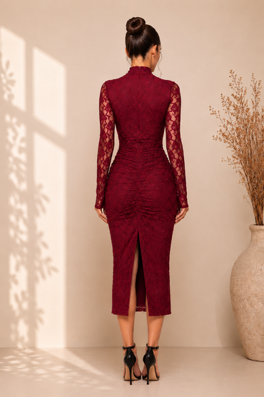 KHAS Maroon Lace Dress